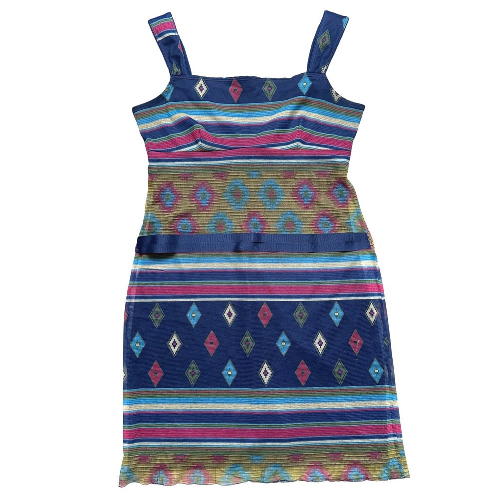 Womens Empire Waist Babydoll Dress Small Sheer Overlay Boho Hippie Retro Resort‎